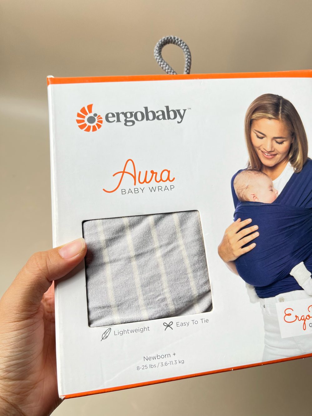 Địu vải Ergobaby Aura Wrap, Grey Tripes ( Size: 0m->11kg3, full box) - Ảnh 3