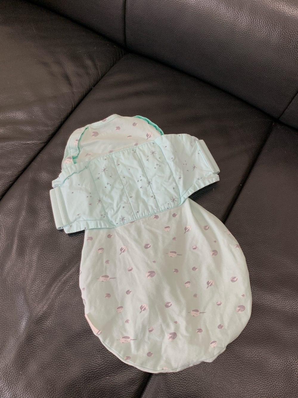 Túi ngủ Happiest baby Snoo 100% hữu cơ hoạ tiết hành tinh màu xanh ngọc (0-2m) - Ảnh 6