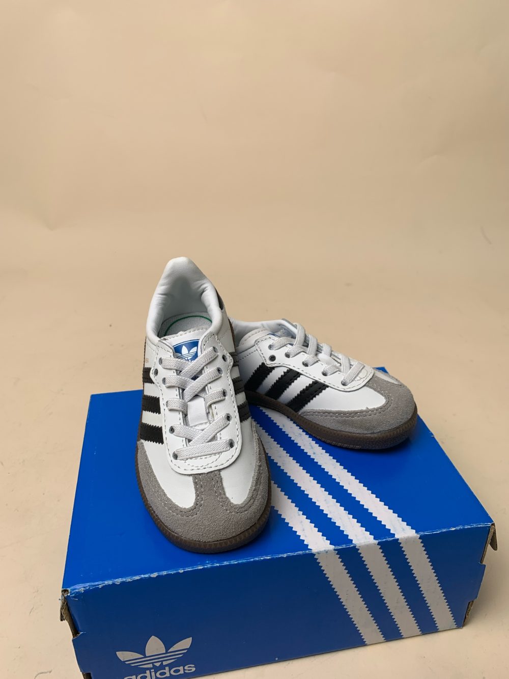 Giày Adidas samba trắng vạch đen đế nâu (size 24cm) - Ảnh 6
