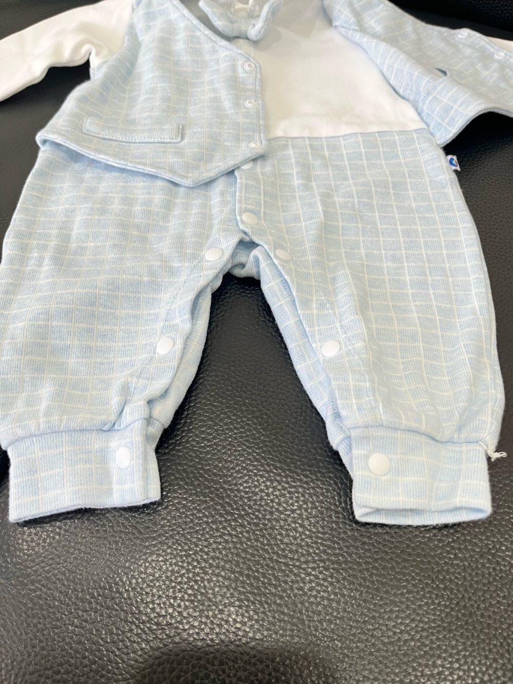 Set 2 bộ bodysuit màu xanh kẻ sọc trắng KidsPlaza ( size: 0->3m, 3->6m) - Ảnh 9