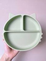 Set ăn dặm Silicone Chippiandco hoạ tiết mèo màu xanh - Ảnh 6