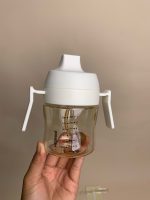 Bình tập uống nước Heorshe màu trắng kèm cọ nhỏ rửa ống hút - Ảnh 3