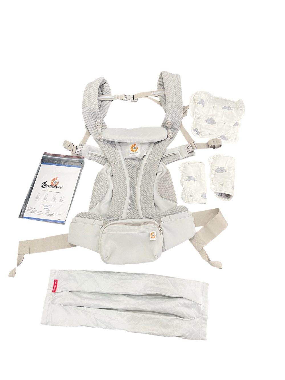 Địu Ergobaby Omni Breeze, Pearl Grey (size: Om ~3.2kg→20kg, tặng kèm yếm địu)