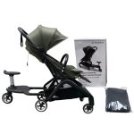 Xe đẩy Bugaboo Butterfly 1 màu xanh rêu kèm ván đứng/ ngồi Bugaboo