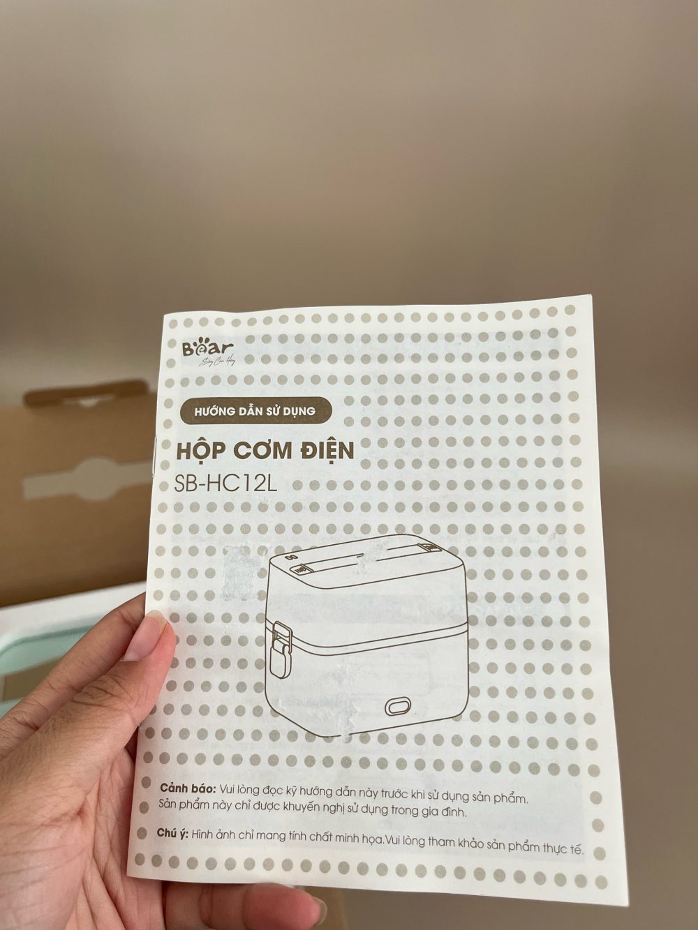 Hộp cơm cắm điện Bear 1,2L màu xanh ( full box) tặng kèm khay ăn dặm và thìa Modui - Ảnh 17