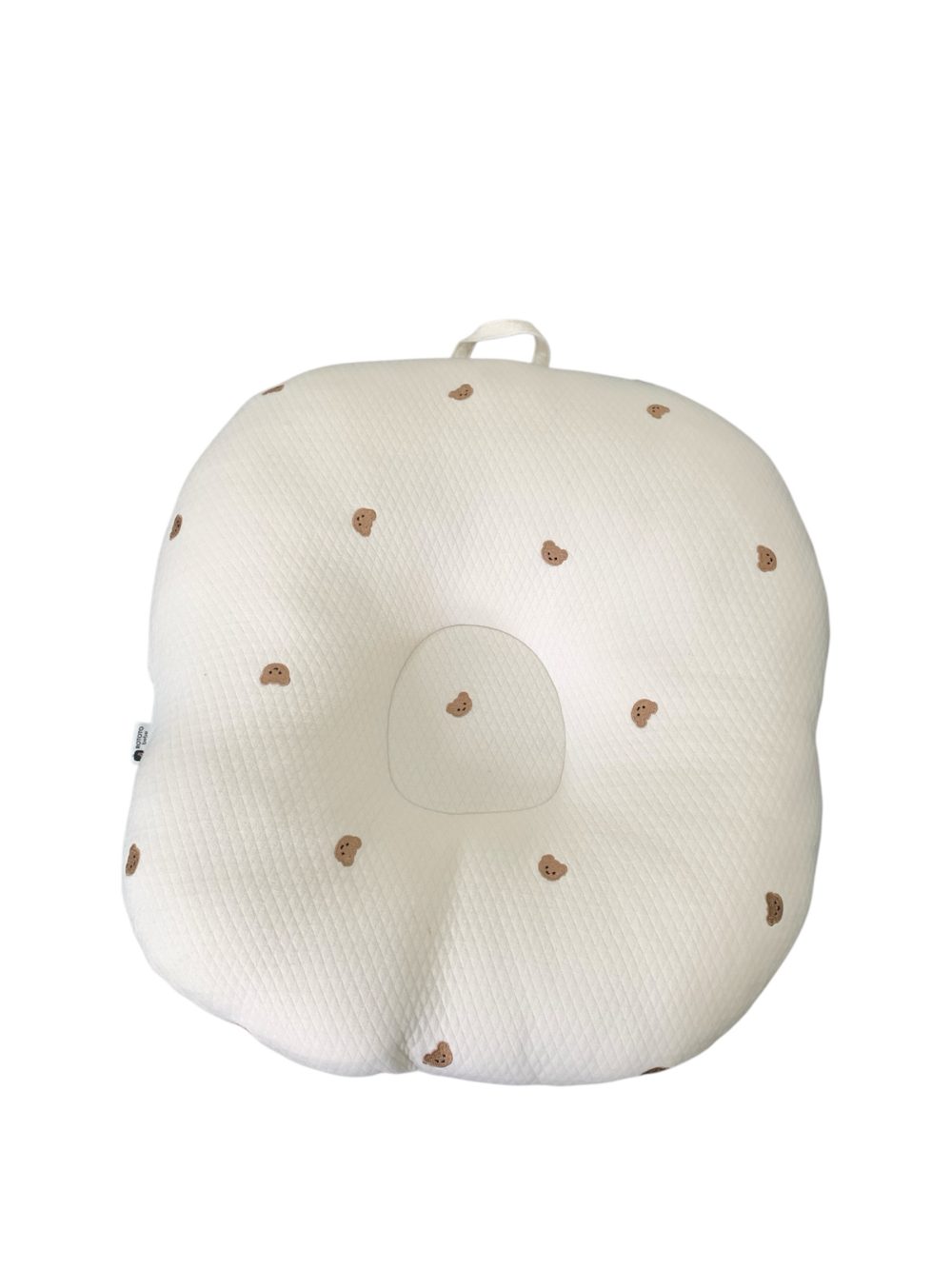 Gối chống trào ngược Rototo bebe cotton lụa hoạ tiết gấu màu be - Ảnh 1
