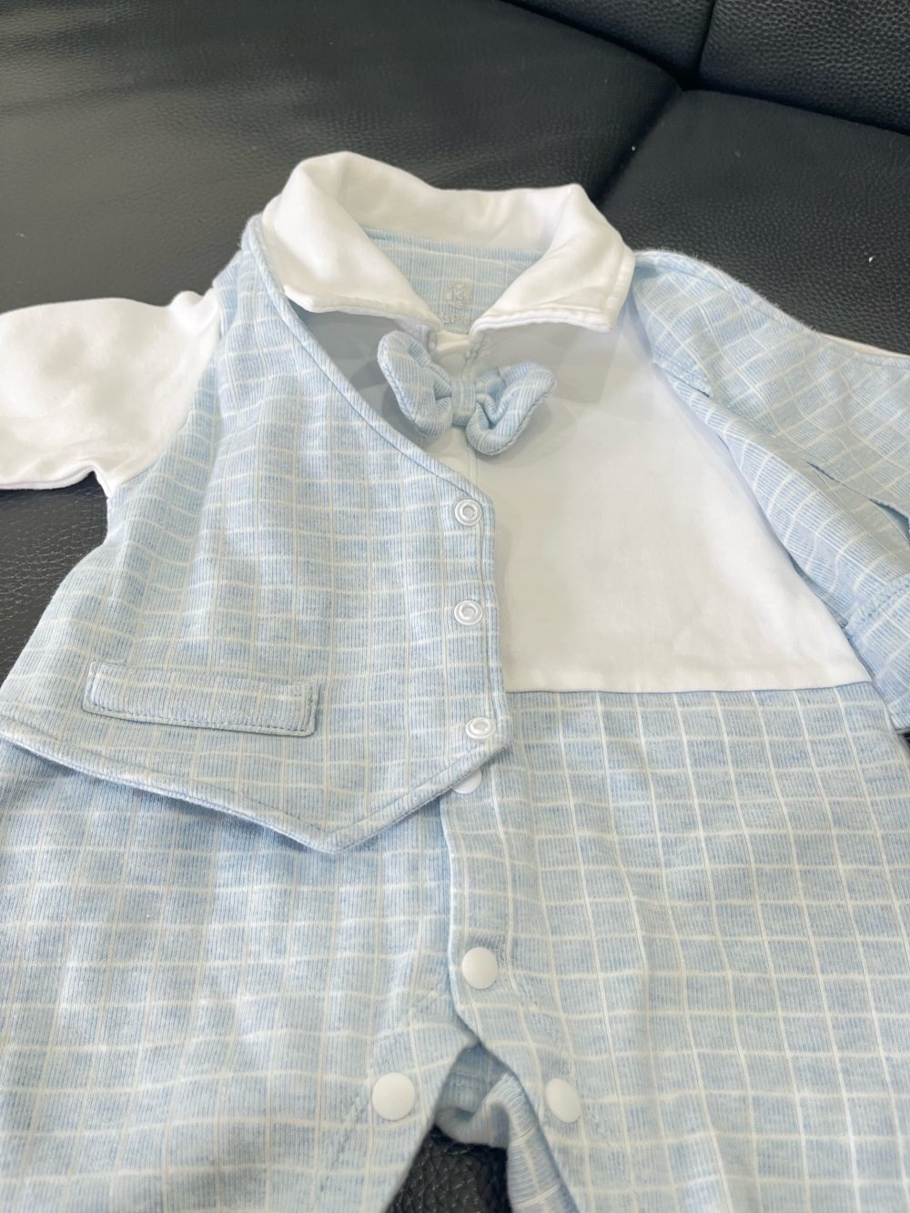Set 2 bộ bodysuit màu xanh kẻ sọc trắng KidsPlaza ( size: 0->3m, 3->6m) - Ảnh 14
