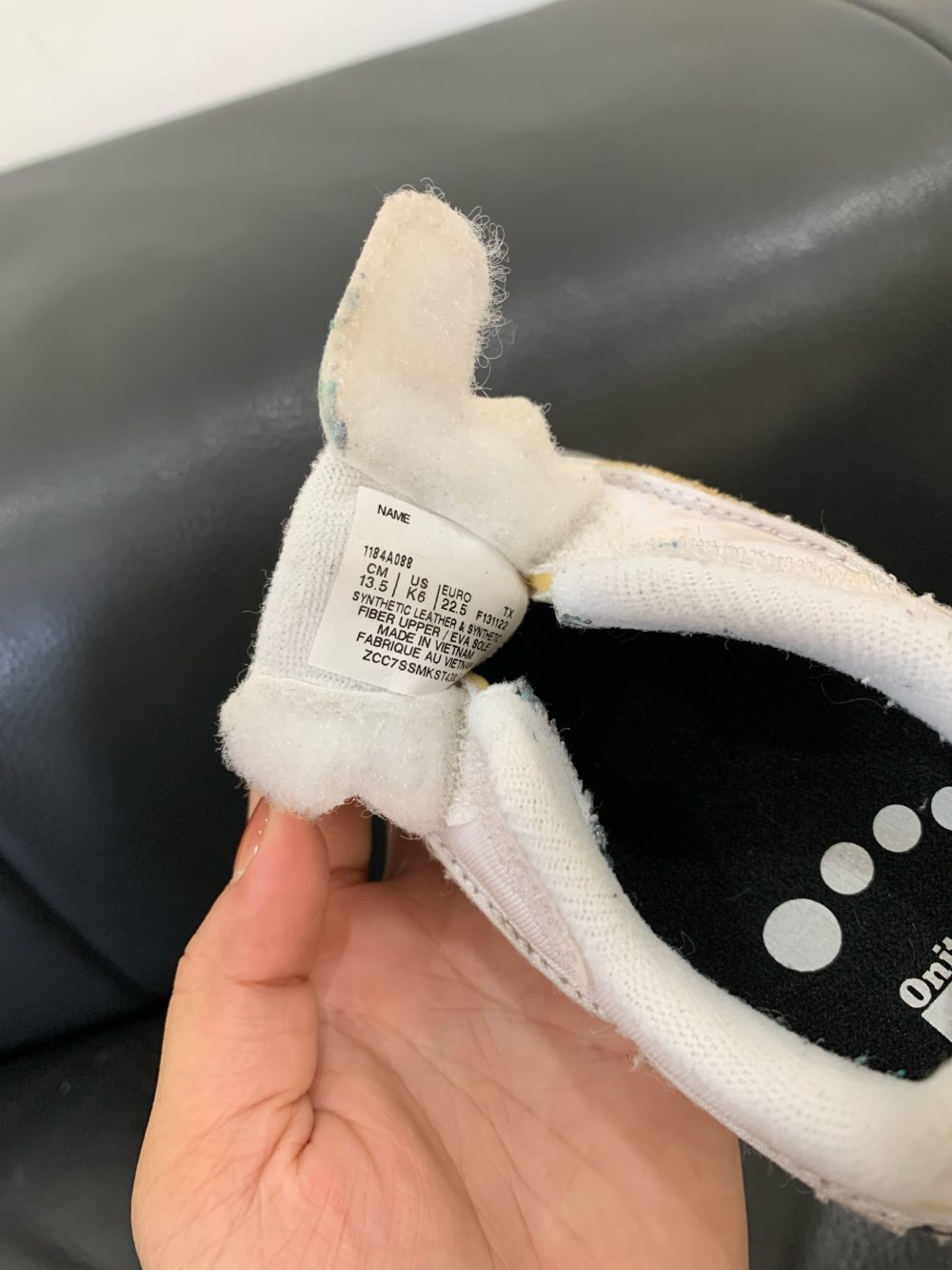 Giày Onitsuka Tiger kids màu trắng thạch cao (13.5cm) - Ảnh 3