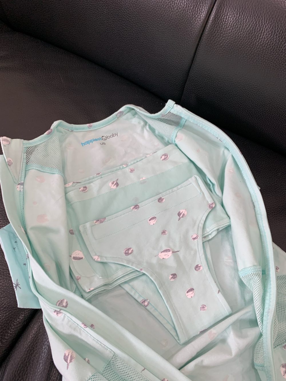 Túi ngủ Happiest baby Snoo 100% hữu cơ hoạ tiết hành tinh màu xanh ngọc (4-6m) - Ảnh 8