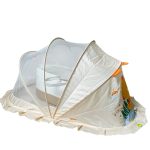 Set 3 món túi nằm cho bé bằng vải cotton dệt tay, tấm lót, mùng khủng long mix brand Animo.