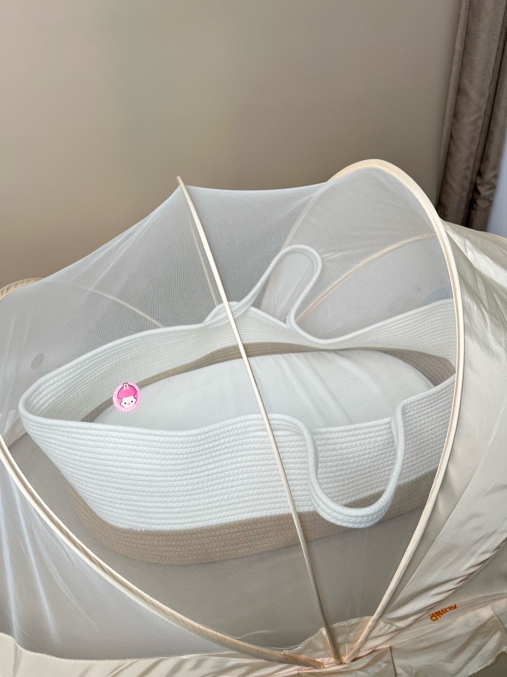 Set 3 món túi nằm cho bé bằng vải cotton dệt tay, tấm lót, mùng khủng long mix brand Animo. - Ảnh 15