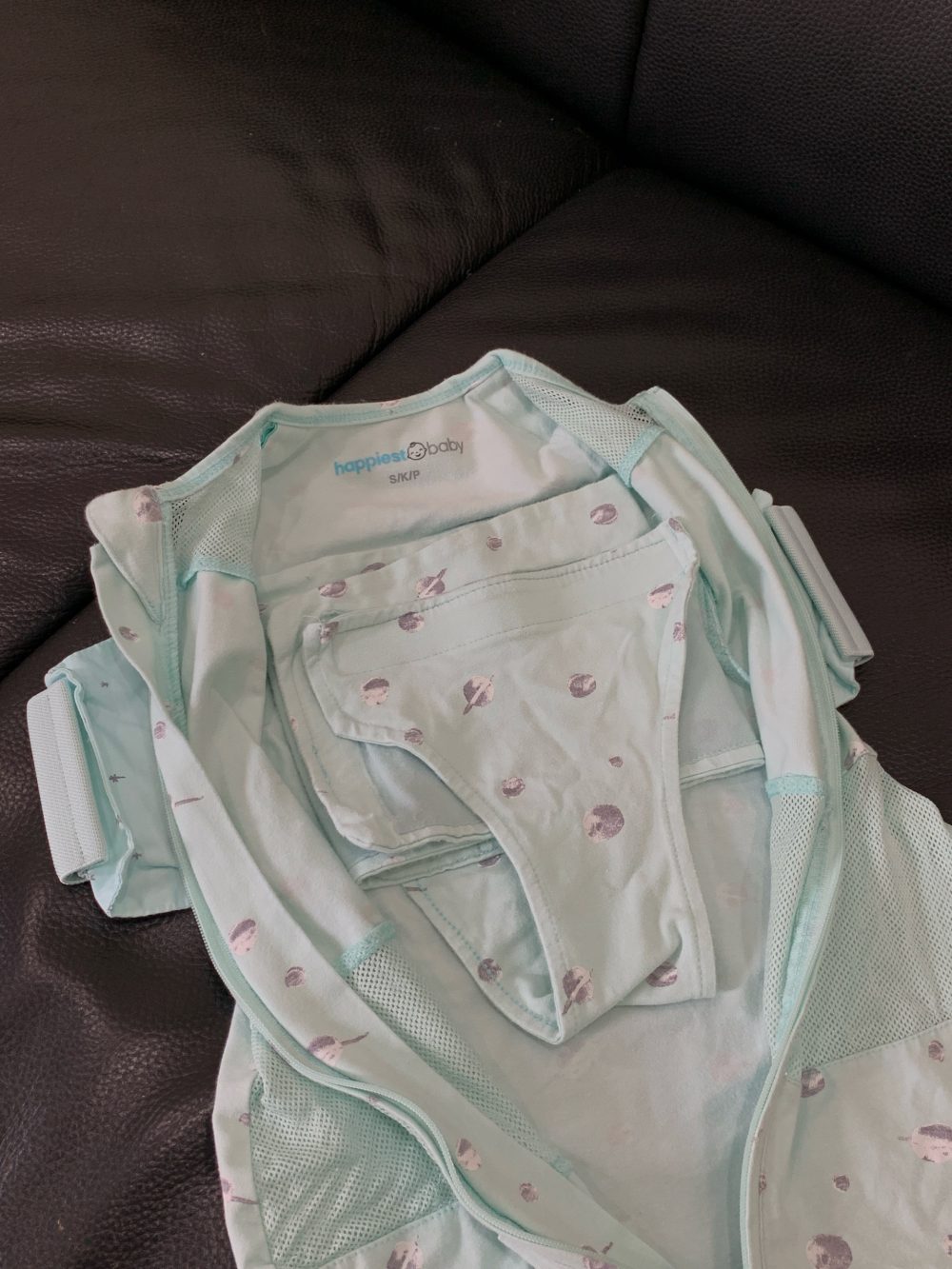 Túi ngủ Happiest baby Snoo 100% hữu cơ hoạ tiết hành tinh màu xanh ngọc (0-2m) - Ảnh 8