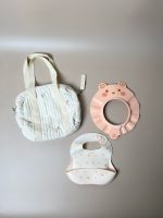 Set 3 món túi đựng bĩm sữa, yếm ăn, mũ tắm gội bé mix brand anbe( tặng kèm khay trữ đông dottodot và bộ khuôn hấp trứng) - Ảnh 2