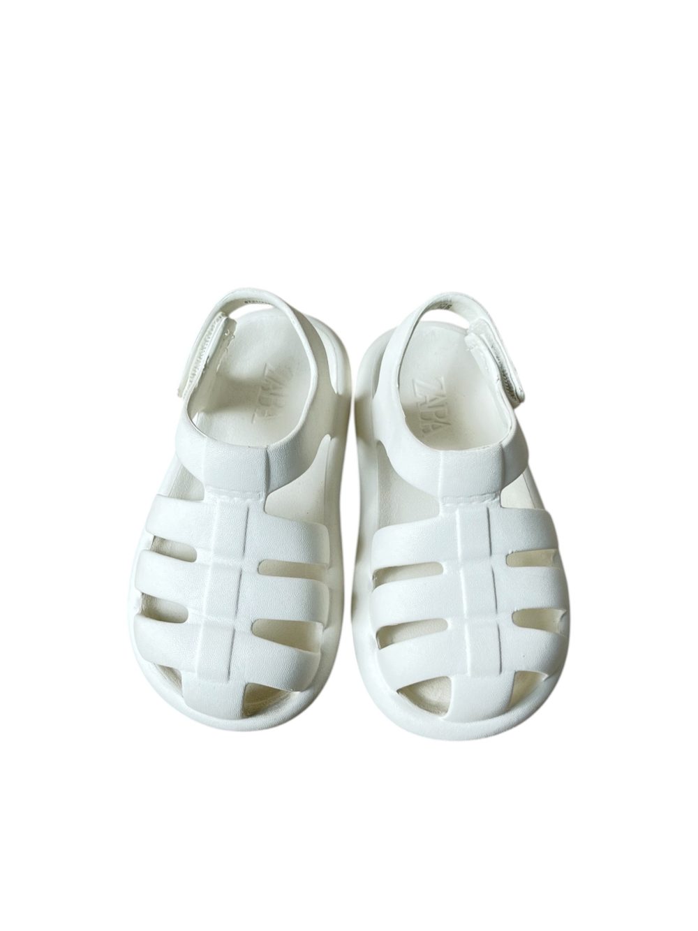 Sandal cao su bít mũi Zara màu trắng ( size: 21) - Ảnh 1