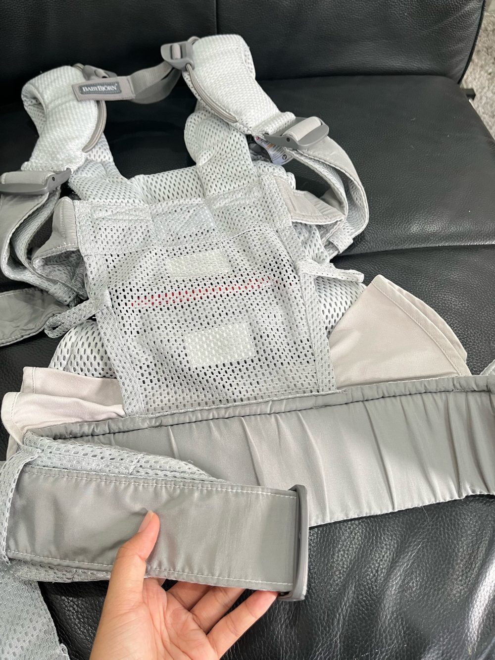 Địu Baby Bjorn One Air 3D mesh màu silver ( size: 0->3y~3kg5->15kg, full box) - Ảnh 18