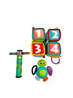Set 3 món đồ chơi hình khối khám phá bằng vải và đồ chơi gặm nướu hình chú rùa infantino, kính vạn hoa lắp lánh moulin roty