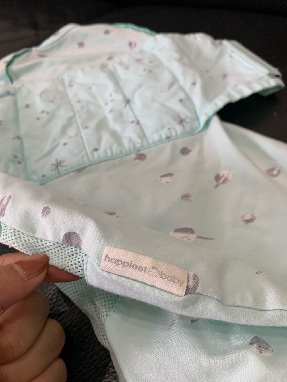 Túi ngủ Happiest baby Snoo 100% hữu cơ hoạ tiết hành tinh màu xanh ngọc (0-2m) - Ảnh 11