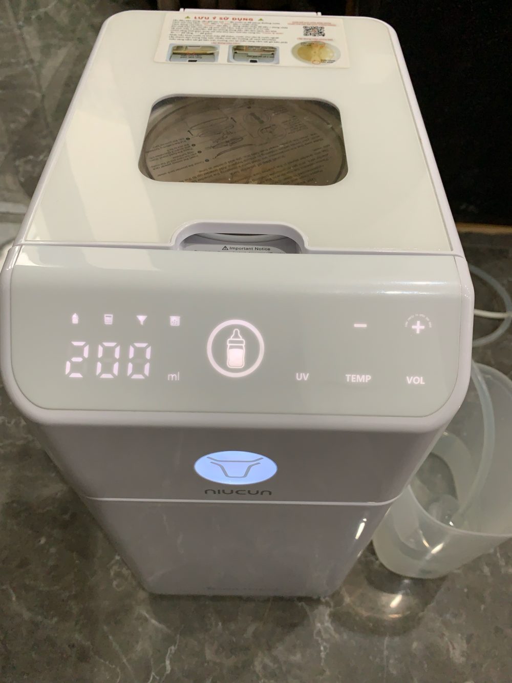 Máy pha sữa Niucun pro có tiệt trùng UV, sấy khô, pha các loại sữa - Ảnh 14