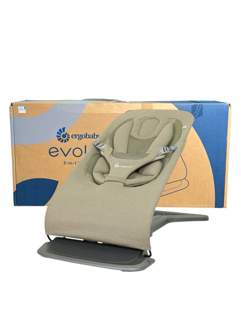 Ghế rung Ergobaby Evolve Bouncer 3in1, màu Soft Olive (0m+, full box) - Ảnh 1