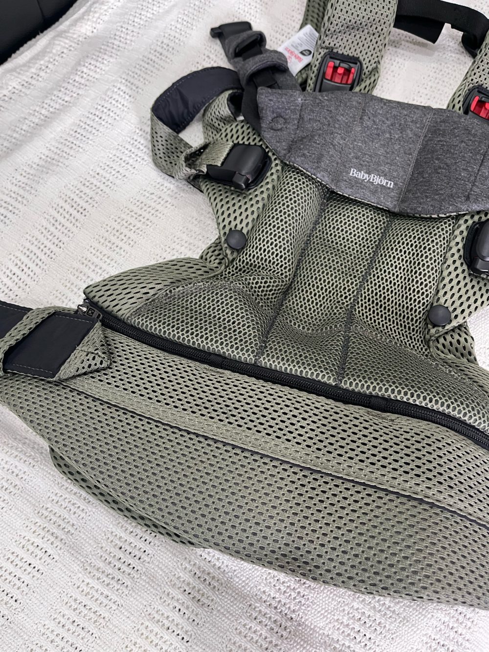Địu Baby Bjorn Harmony màu xanh rêu - sơ sinh: 3kg2->15kg ( full box) - Ảnh 11