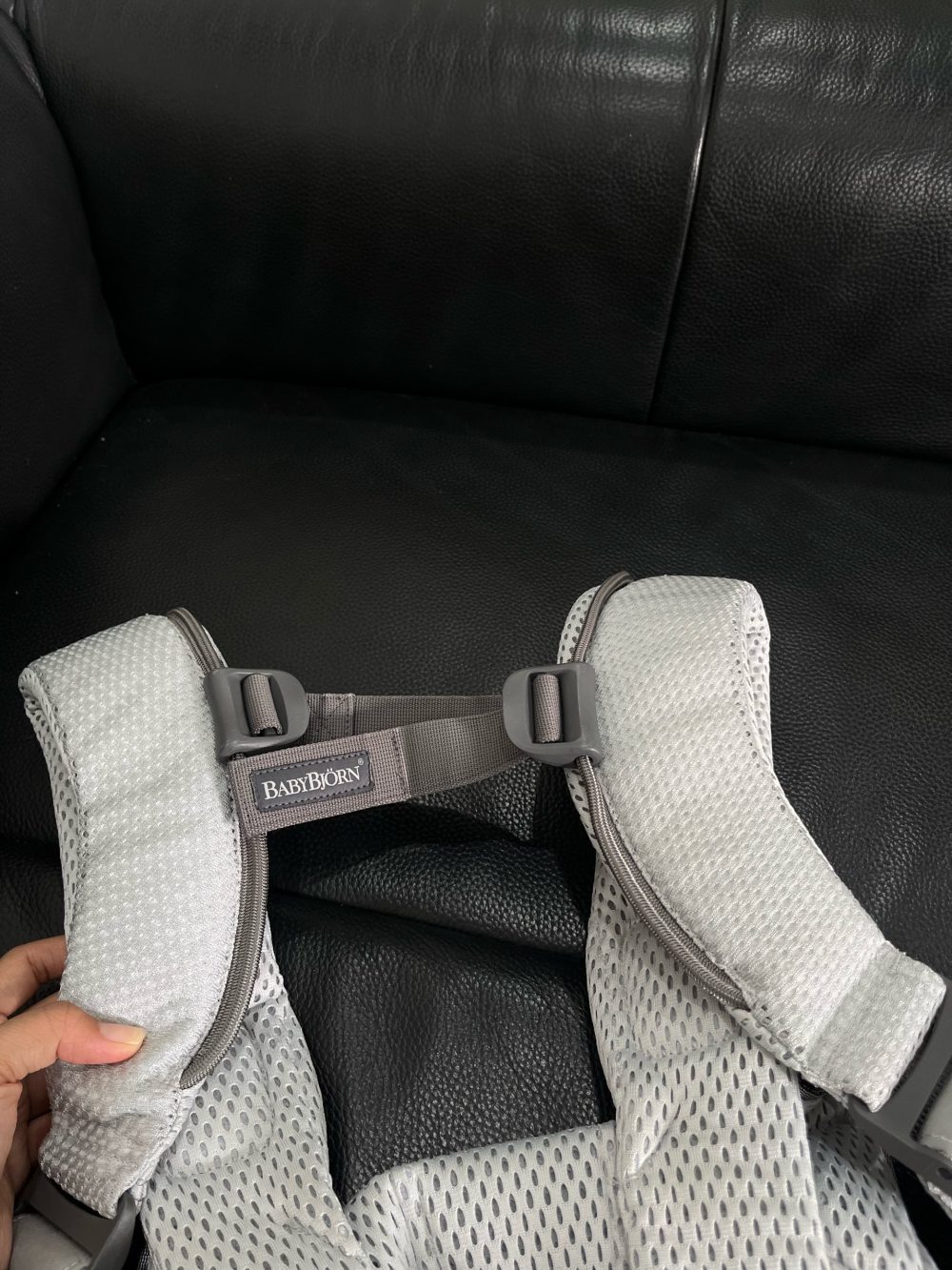 Địu Baby Bjorn One Air 3D mesh màu silver ( size: 0->3y~3kg5->15kg, full box) - Ảnh 16