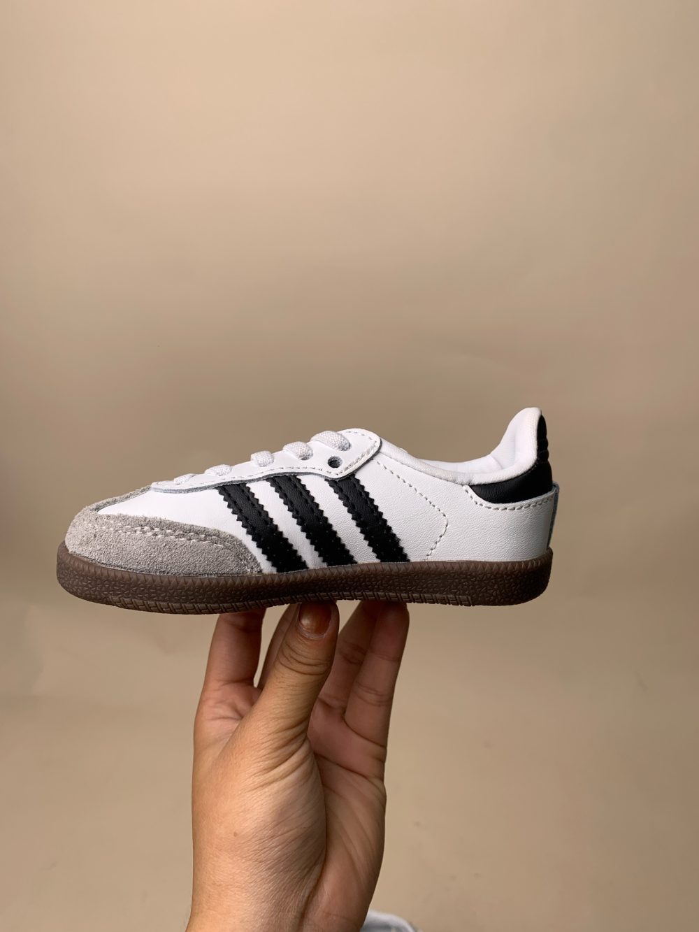 Giày Adidas samba trắng vạch đen đế nâu (size 24cm) - Ảnh 9