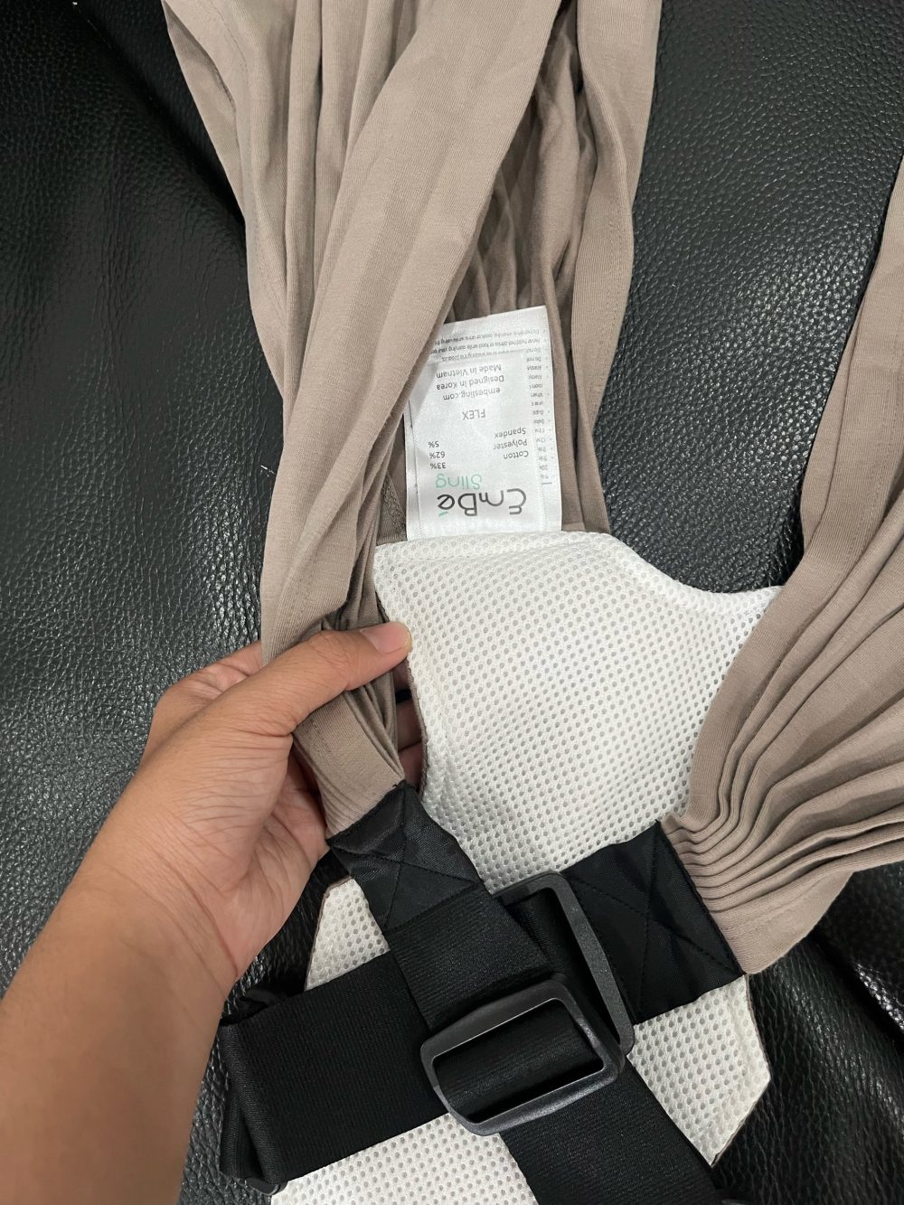 Địu Vải EmBé Sling màu Mocha FLEX (size: 0m+, no box) - Ảnh 6
