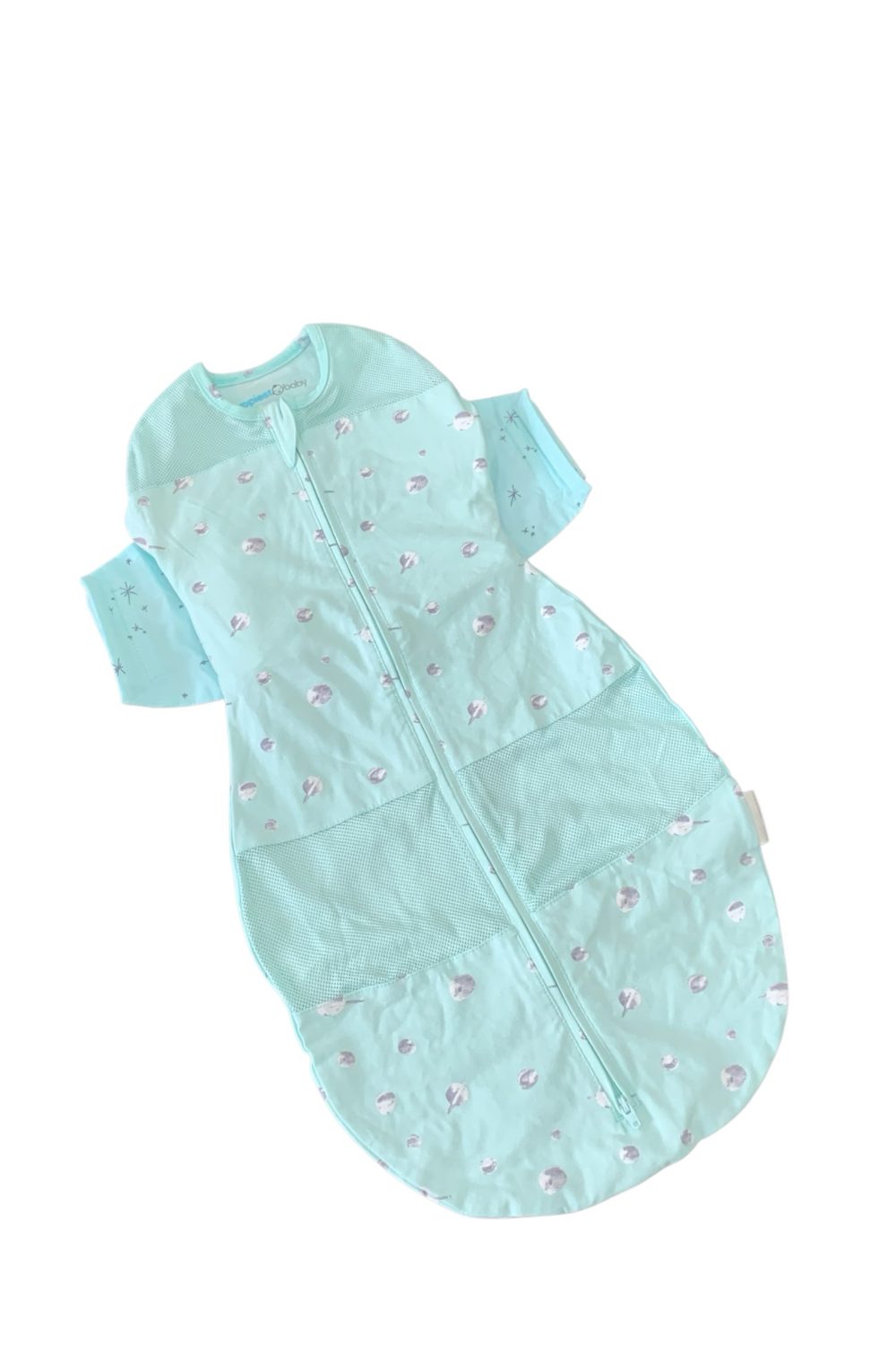 Túi ngủ Happiest baby Snoo 100% hữu cơ hoạ tiết hành tinh màu xanh ngọc (4-6m) - Ảnh 1