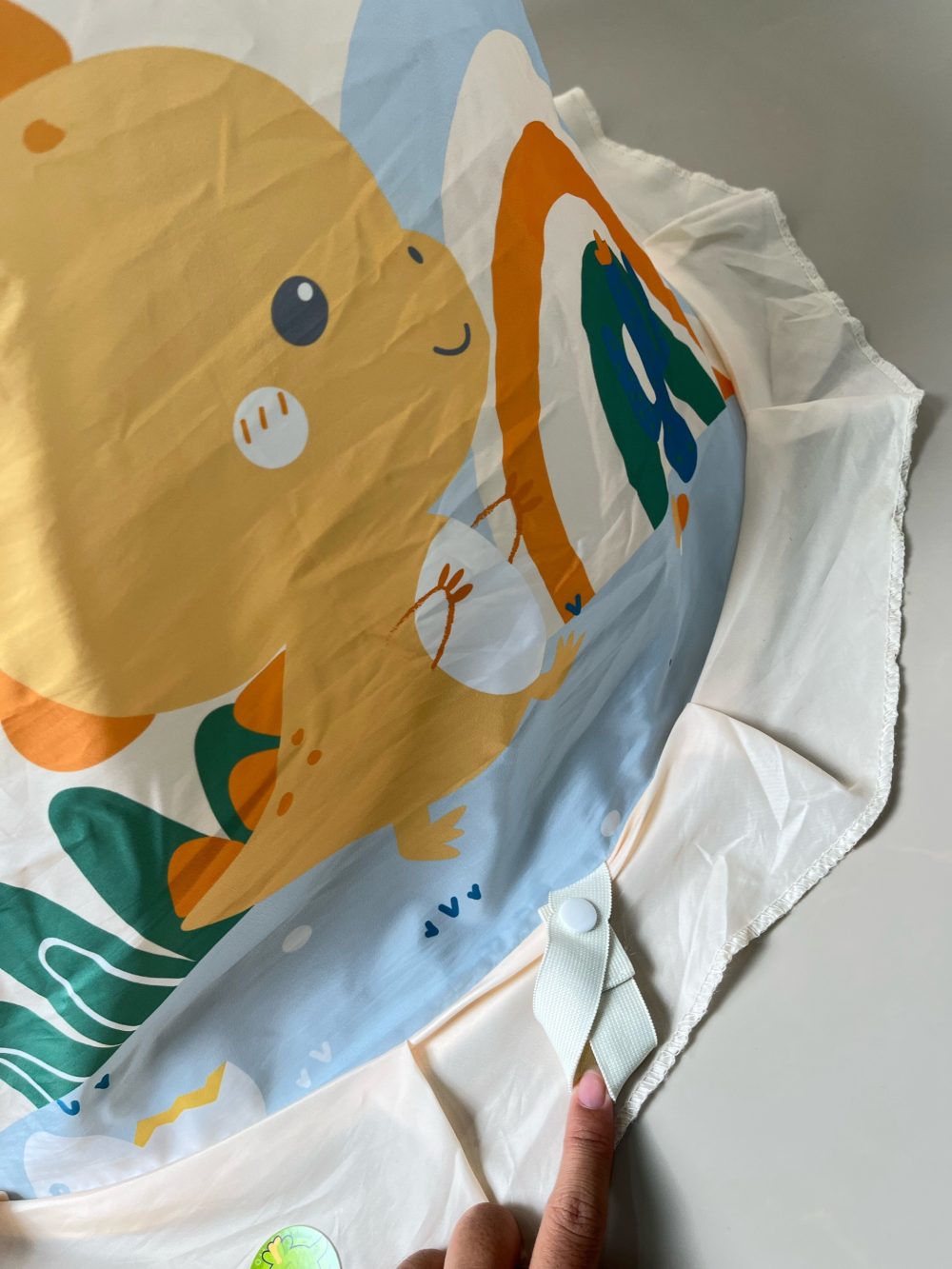 Set 3 món túi nằm cho bé bằng vải cotton dệt tay, tấm lót, mùng khủng long mix brand Animo. - Ảnh 16