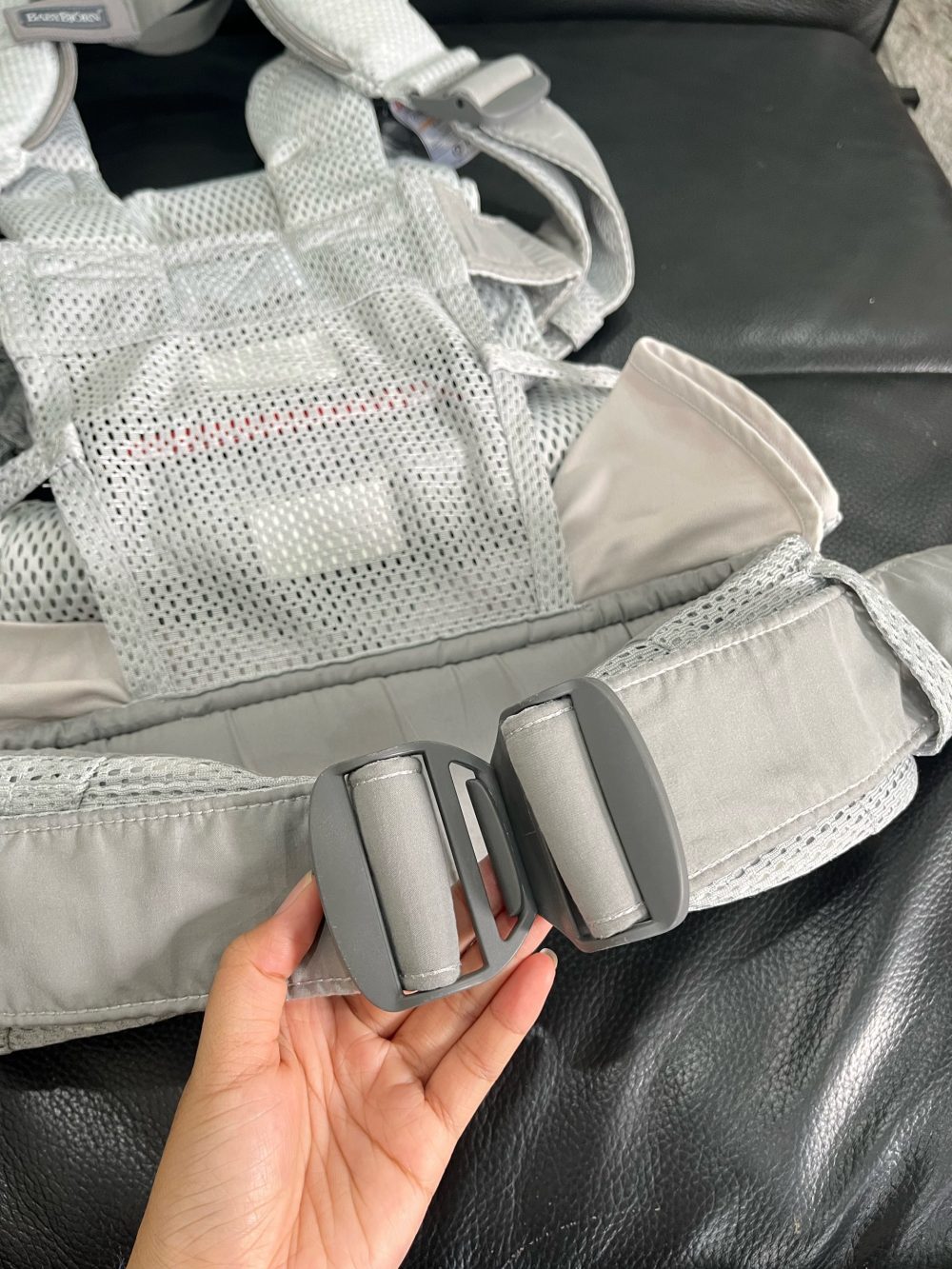 Địu Baby Bjorn One Air 3D mesh màu silver ( size: 0->3y~3kg5->15kg, full box) - Ảnh 12