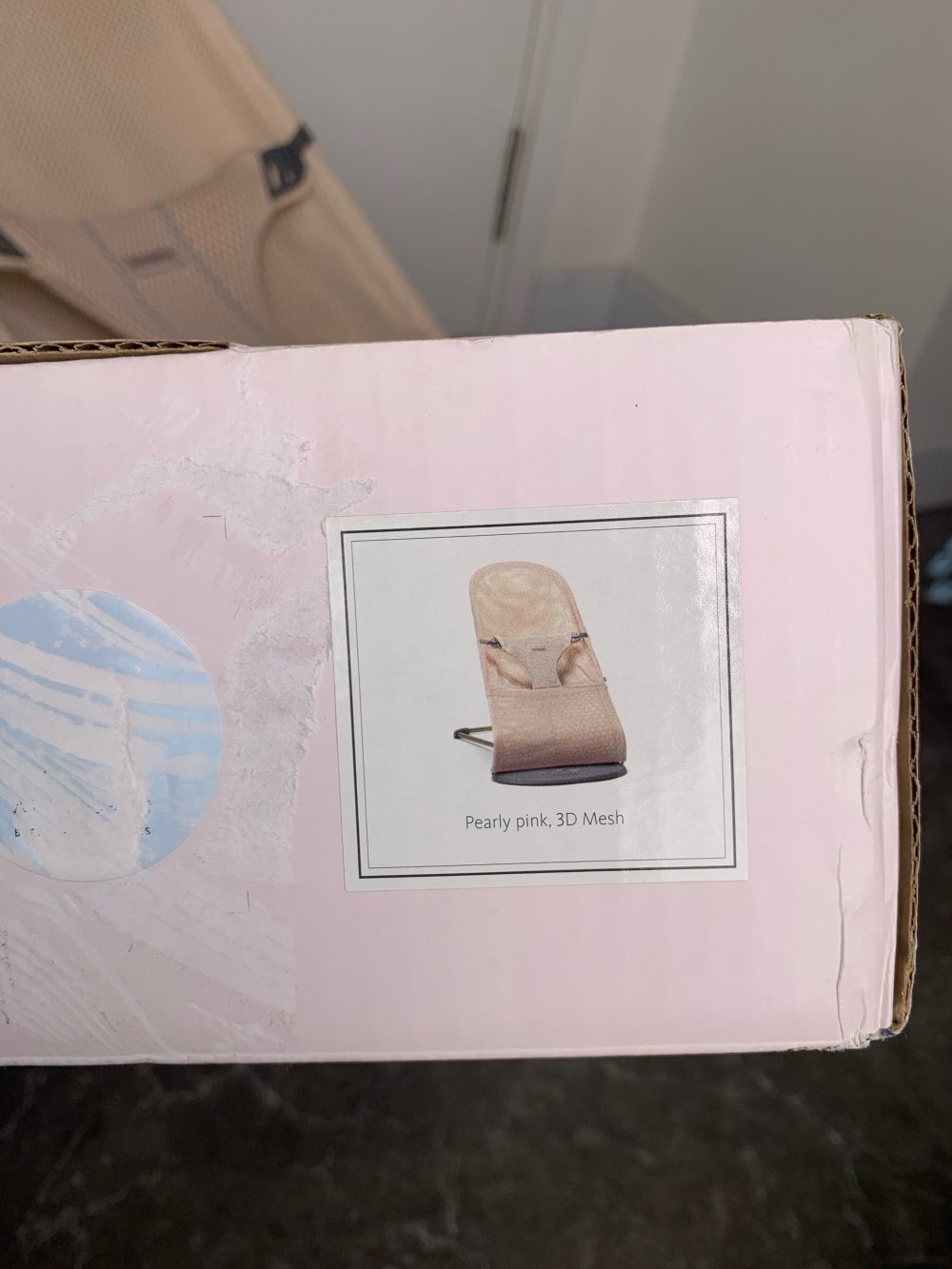 Ghế rung BabyBjorn Bouncer Bliss màu pearly pink 3D mesh (còn box,3,5-13kg) - Ảnh 3