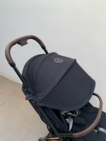 Xe đẩy gấp gọn Cybex Platinum Coya khung rosegold màu Sepia black kèm cup holder, áo mưa, túi vải đựng - Ảnh 8