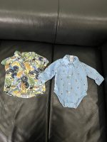 Bộ boduysuit Little me màu xanh hoạ tiết giáng sinh ( size: 3m) Tặng kèm áo Tape À L’oeil ( size: 6m) - Ảnh 2