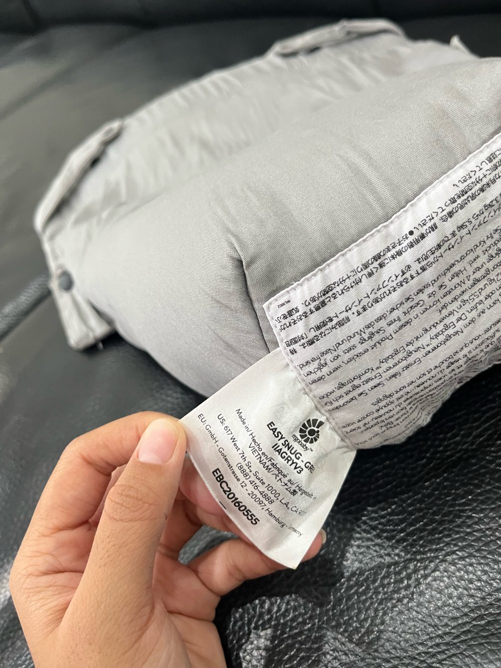 Kén ủ sơ sinh Ergobaby Infant Insert Easy Snug, Grey( size: 0m->4m, no box) - Ảnh 2