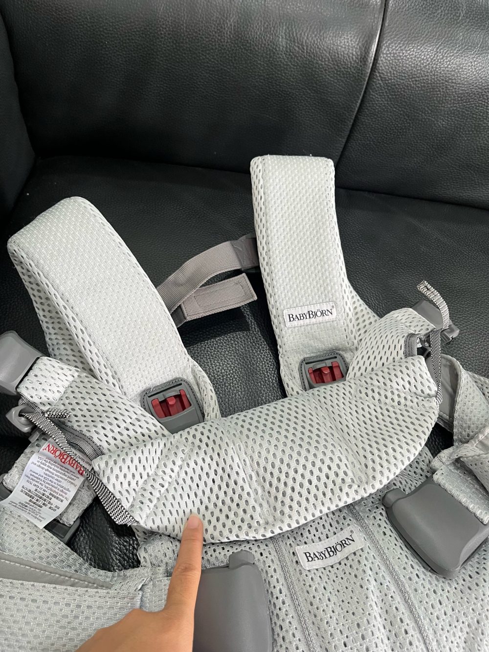 Địu Baby Bjorn One Air 3D mesh màu silver ( size: 0->3y~3kg5->15kg, full box) - Ảnh 10