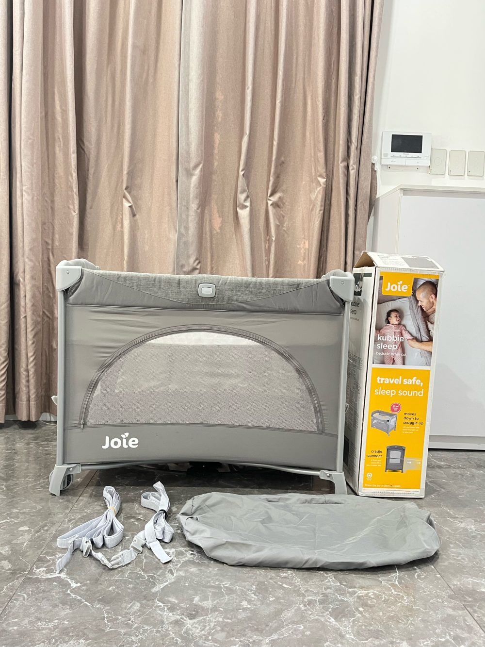 Giường cũi Joie Kubbie Sleep Foggy Gray ( full box) - Ảnh 7