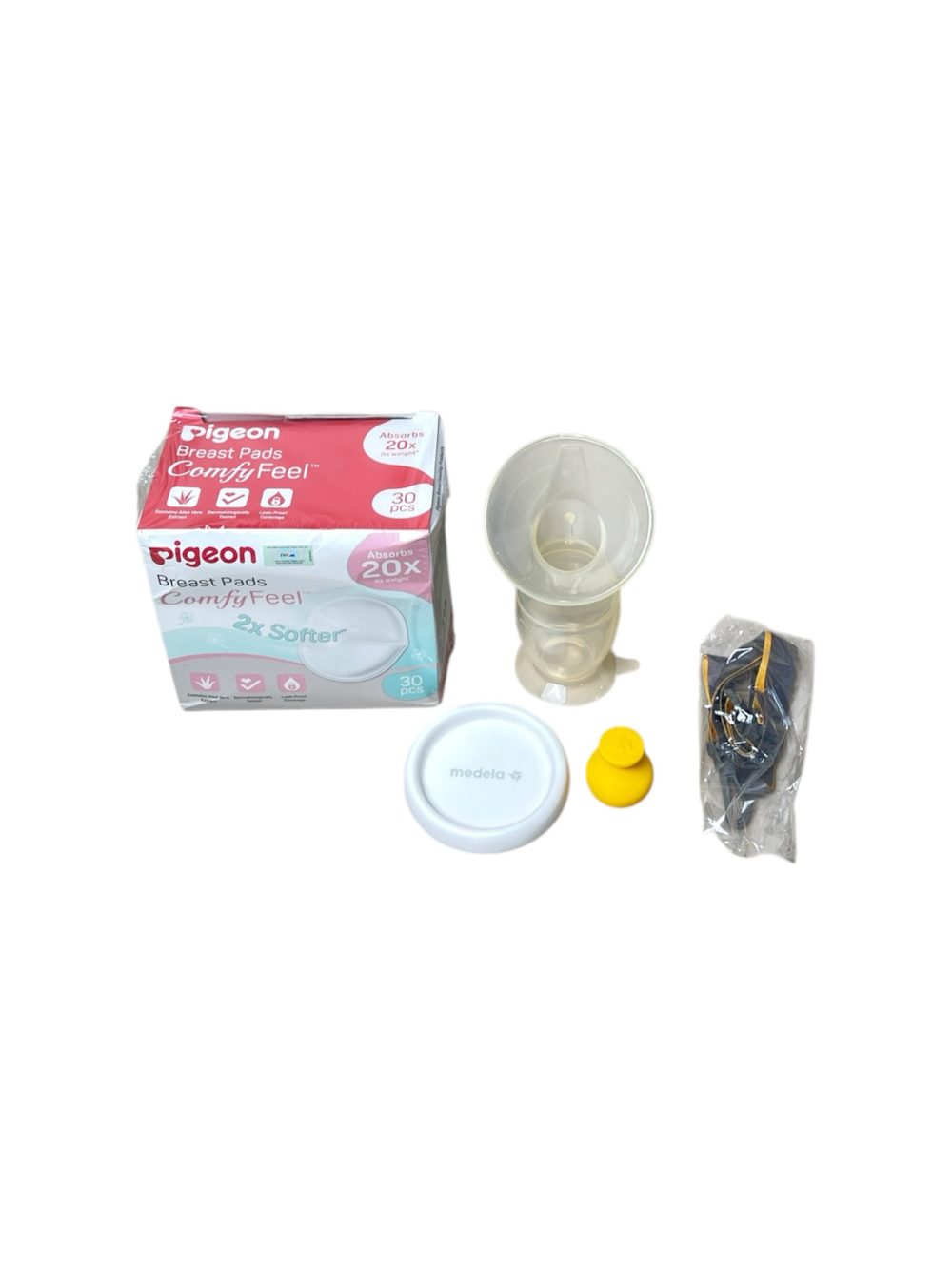 Set Cốc hứng sữa Medela và hộp miếng lót thấm sữa Pigeon 30 miếng. - Ảnh 1