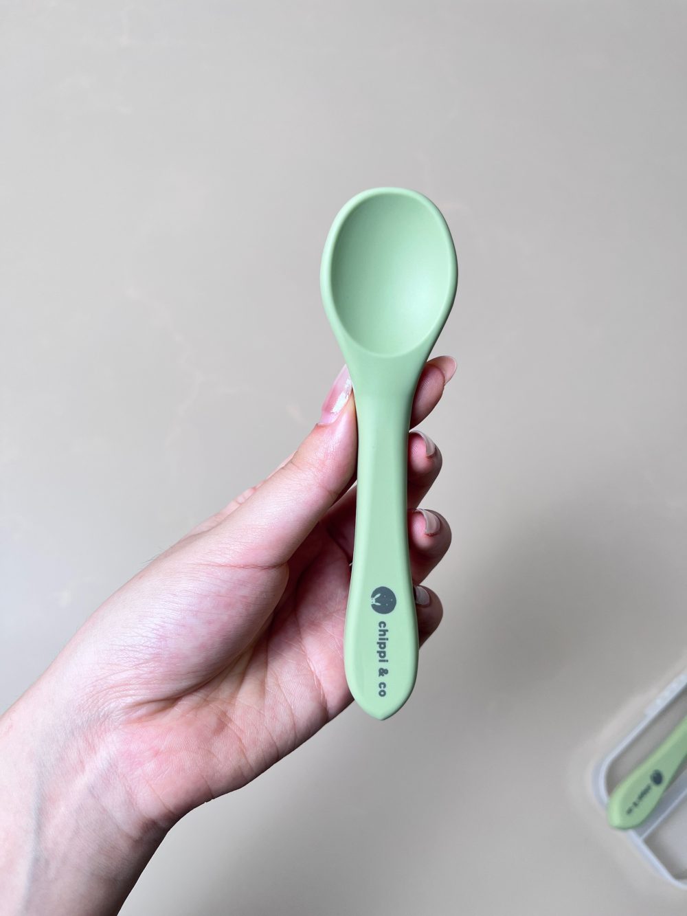 Set ăn dặm Silicone Chippiandco hoạ tiết mèo màu xanh - Ảnh 2