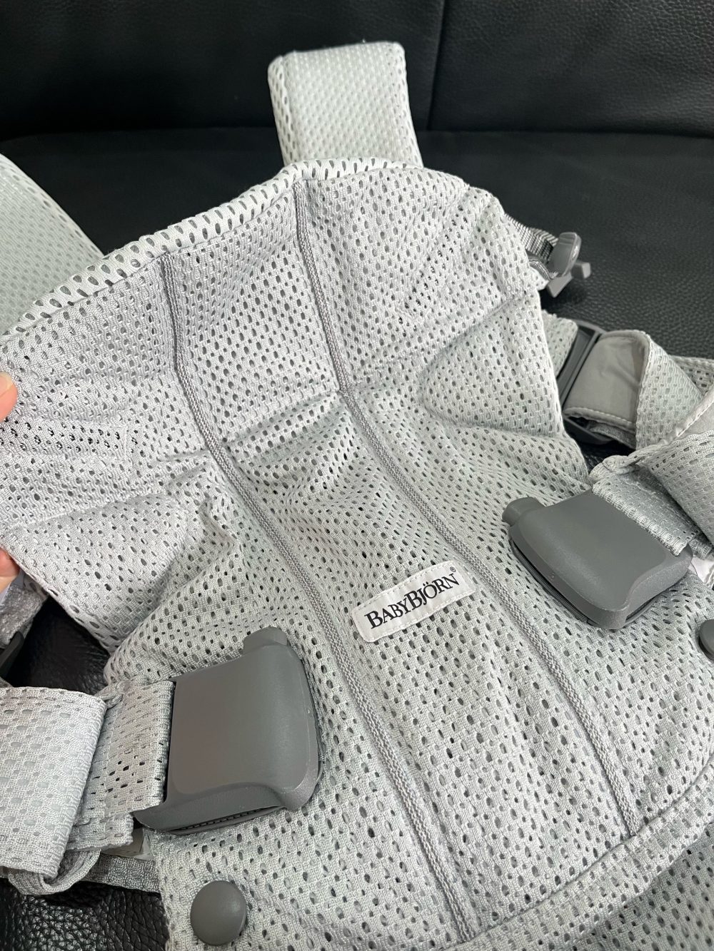 Địu Baby Bjorn One Air 3D mesh màu silver ( size: 0->3y~3kg5->15kg, full box) - Ảnh 8