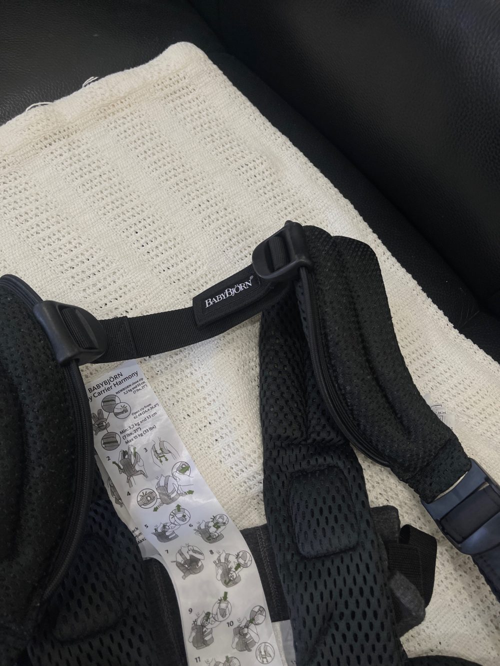 Địu Baby Bjorn Harmony màu đen (0->3y, tối đa 15kg) - Ảnh 16