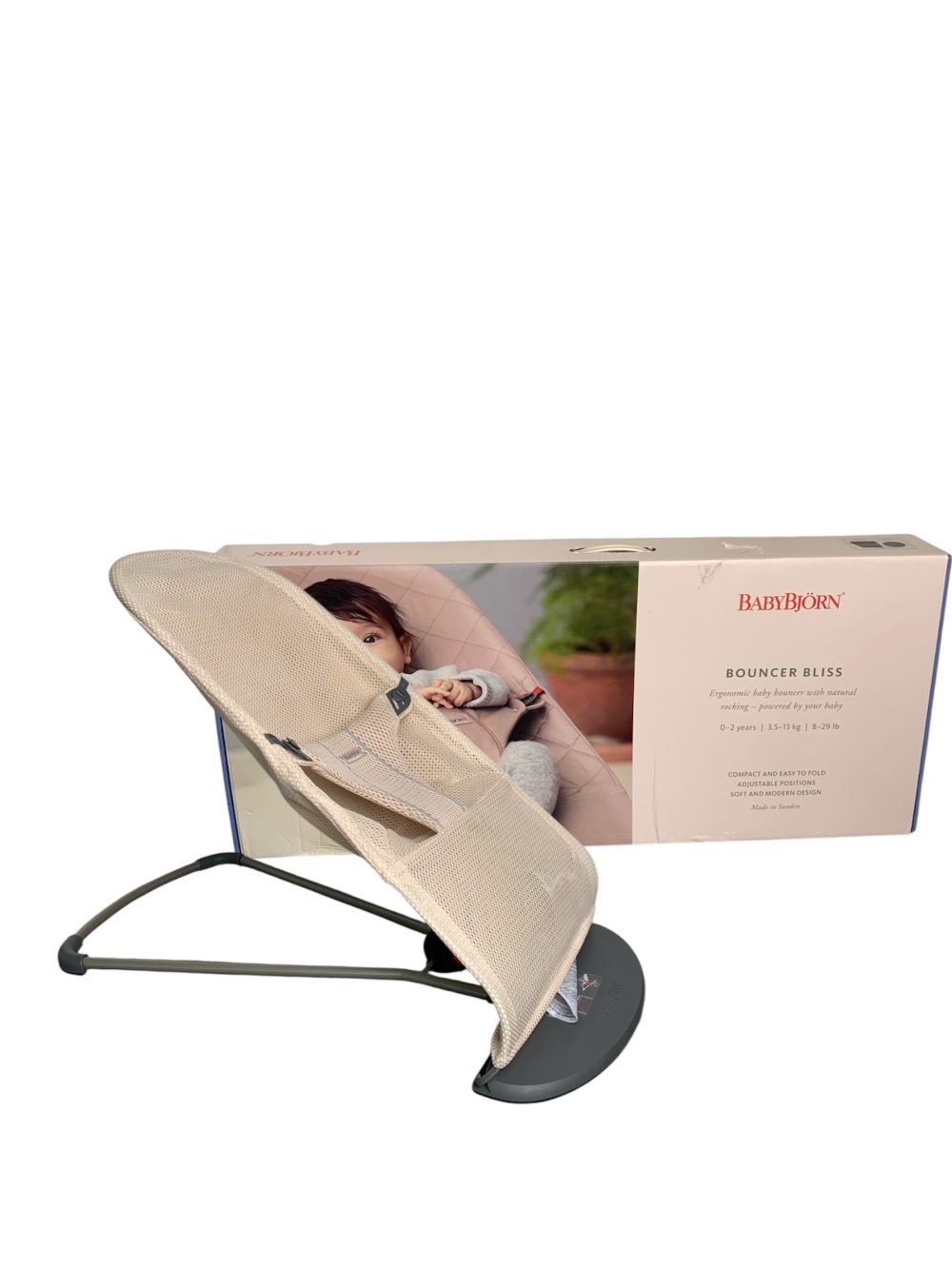 Ghế rung BabyBjorn Bouncer Bliss màu pearly pink 3D mesh (còn box,3,5-13kg) - Ảnh 1