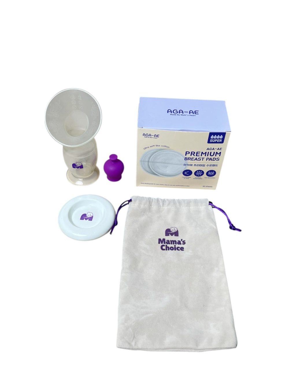 Cốc Hứng Sữa Mama’s Choice ( còn túi đựng) tặng kèm miếng dán thấm sữa AGA-AE