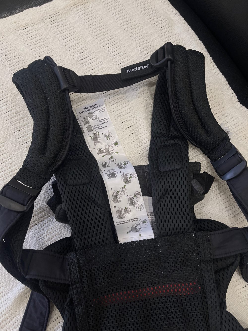 Địu Baby Bjorn Harmony màu đen (0->3y, tối đa 15kg) - Ảnh 21