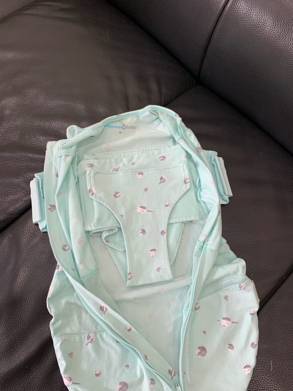 Túi ngủ Happiest baby Snoo 100% hữu cơ hoạ tiết hành tinh xanh ngọc (2-4m) - Ảnh 6