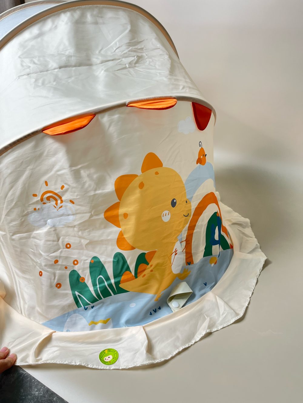 Set 3 món túi nằm cho bé bằng vải cotton dệt tay, tấm lót, mùng khủng long mix brand Animo. - Ảnh 23