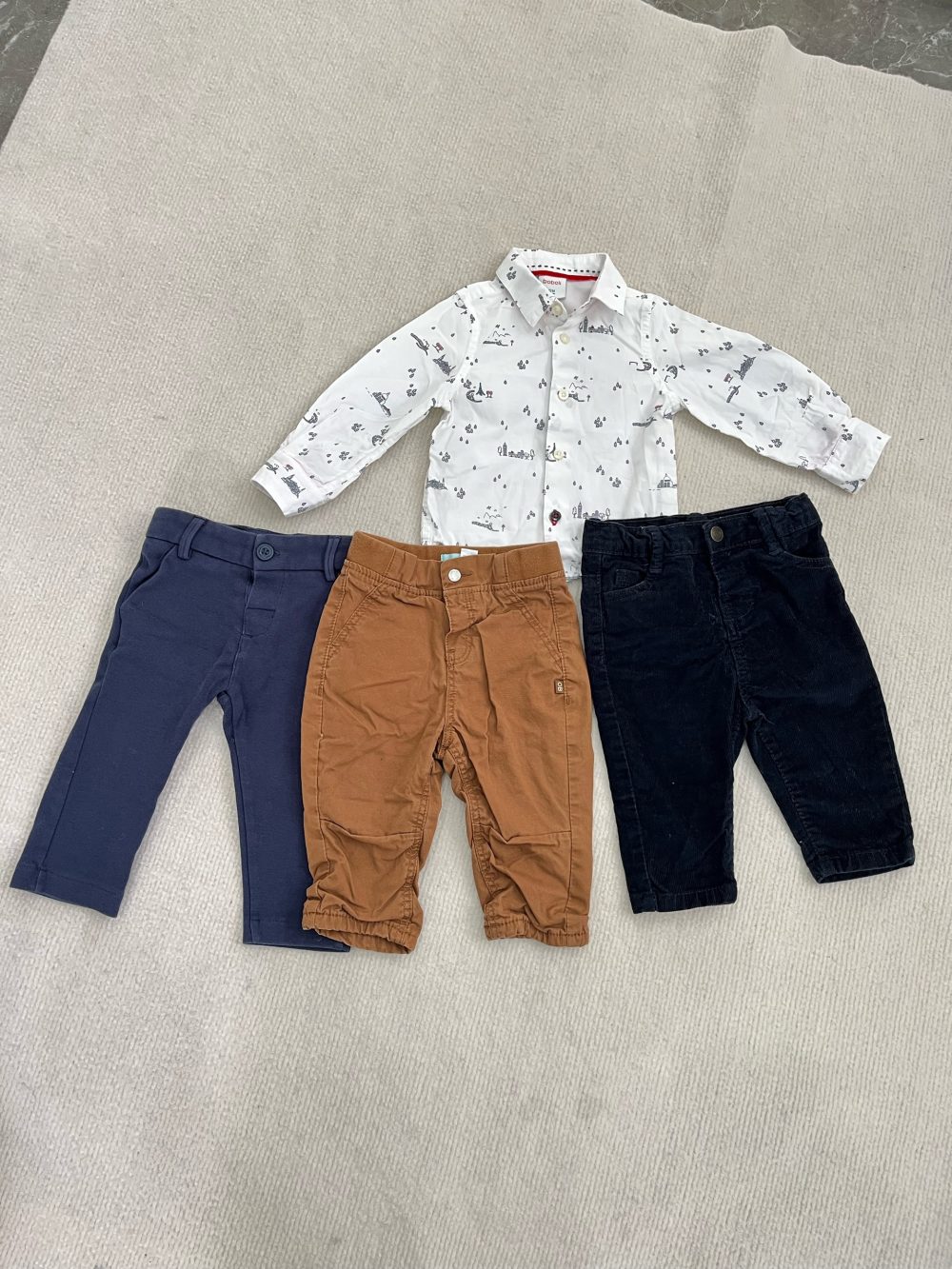 Set áo sơ mi và quần mix brand Boboli, Obaibi, Influx ( size: 9/12m) - Ảnh 2