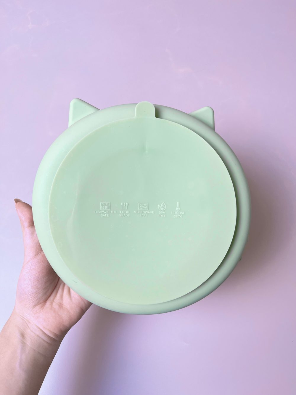 Set ăn dặm Silicone Chippiandco hoạ tiết mèo màu xanh - Ảnh 9