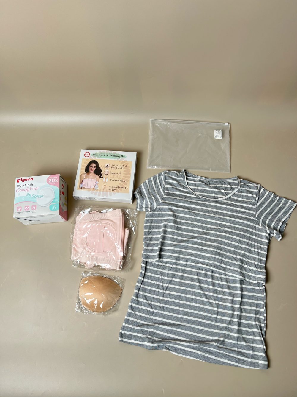 Set 2 áo ngực hút sữa Mom Trusted và áo cho bé bú ( size: L) tặng kèm miếng thấm sữa pigeon - Ảnh 2