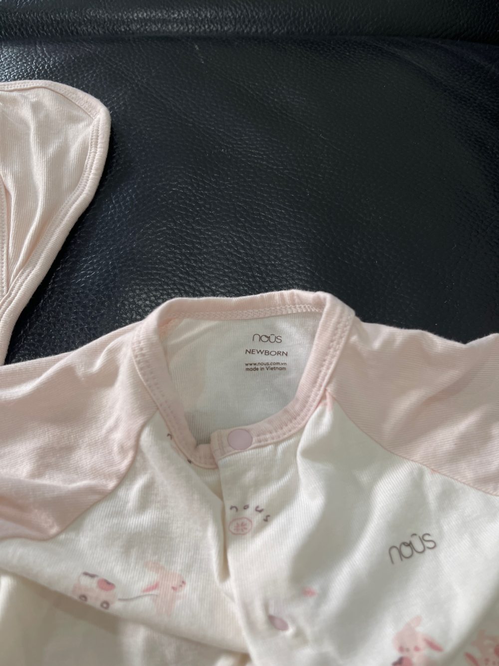 Set bộ bodysuit và nhộng chũn màu hồng Nous, tặng kèm chũn quấn sơ sinh (size 0->3m) - Ảnh 6