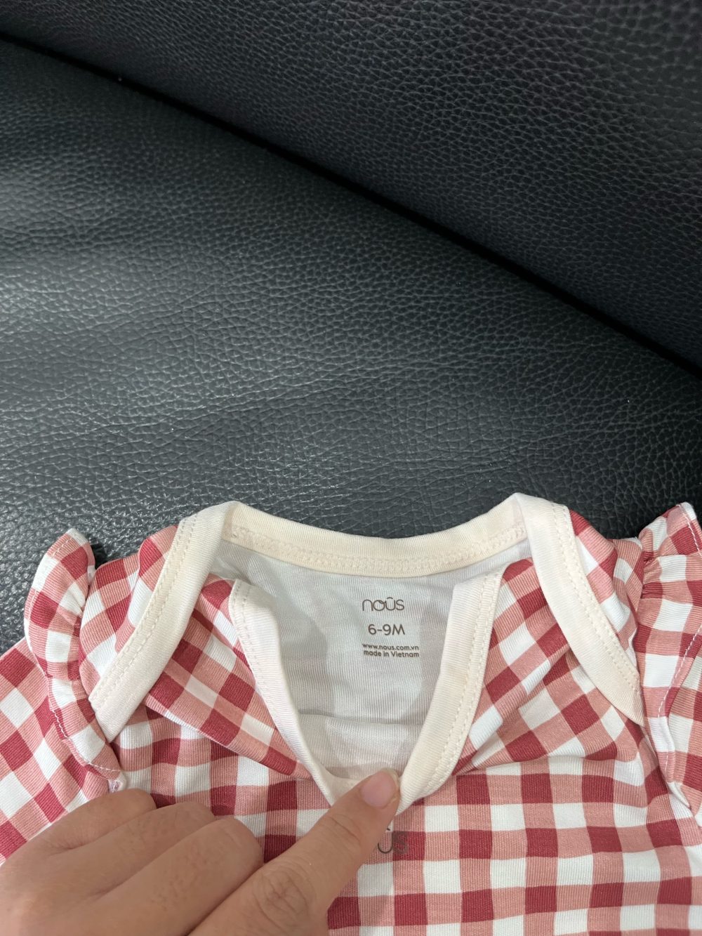Set 2 bodysuit Nous hoạ tiết caro đỏ ( size: 6->9m) - Ảnh 8